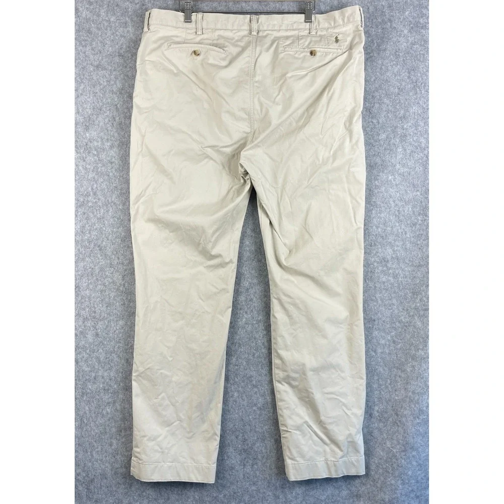 Polo Ralph Lauren Chino Pants Mens 42x34 Khaki Stretch Cotton Twill Classic Fit